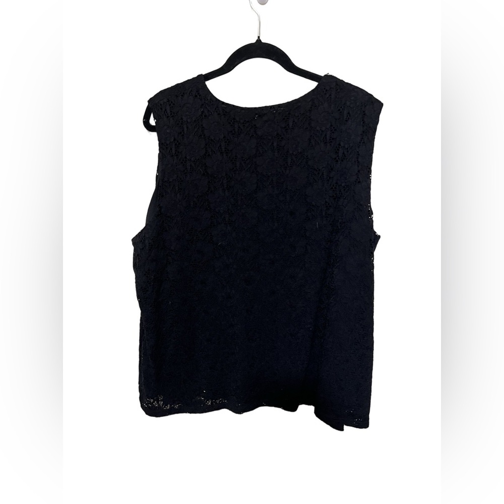 Croft & Barrow 3X Lace Sleeveless Top Coquette Romantic WhimsyGoth Office Dainty - Picture 2 of 6